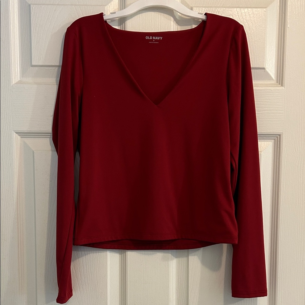 Old Navy Women's Deep Red Long Sleeve Top